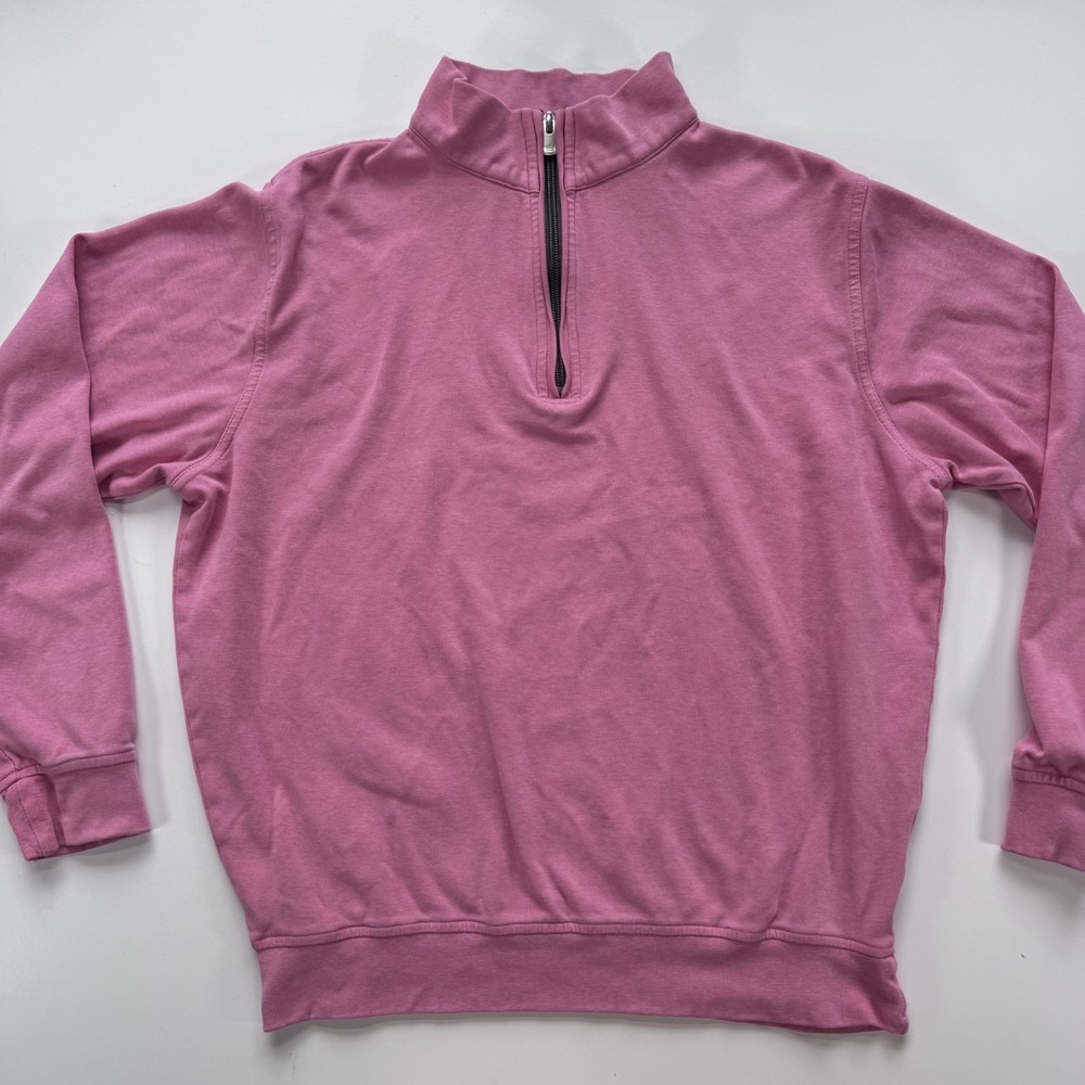 PETER MILLAR Cotton 1/4 Zip Pullover Lightweight Pink